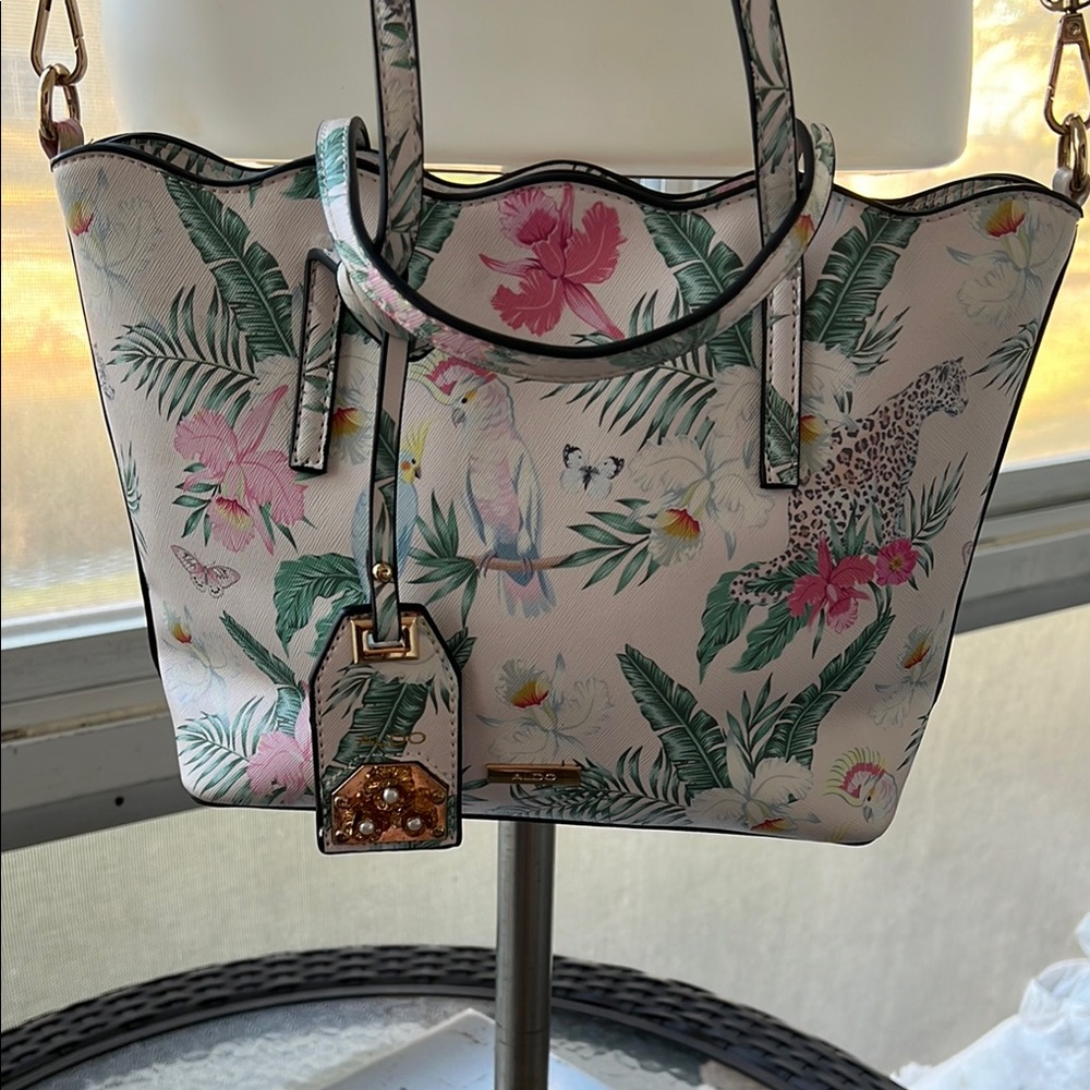 Aldo Floral Print Crossbody or tote .. nwot